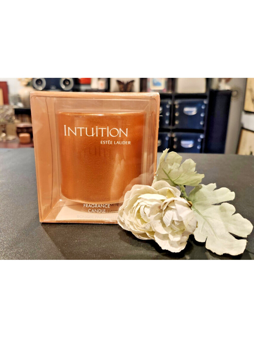 VIntage Estee Lauder Intuition Fragance Candle Scent New in Box Discontinued HTF